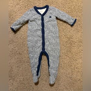 Gap Baby Gray and Navy Bear One Piece with snap front. Size 3-6 months.